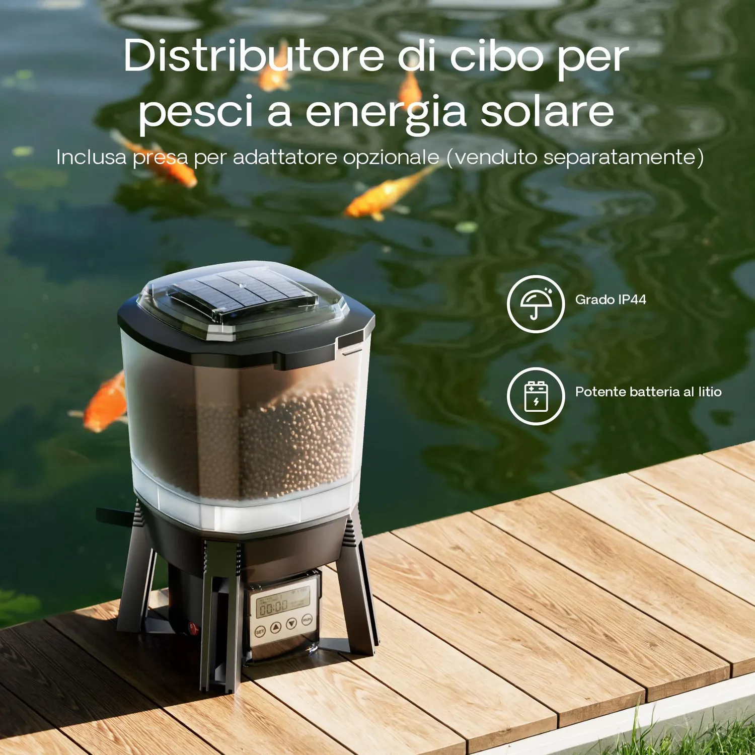 SunSun CFF-206 distributore automatico pesci solare 6 pasti