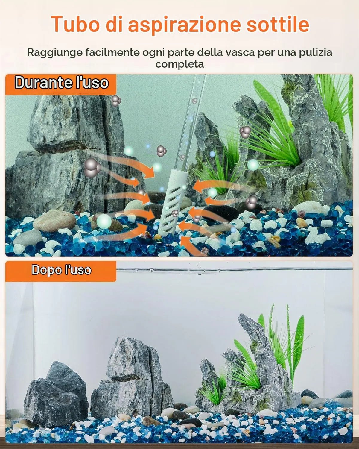 Pawfly kit sifone acquario pulitore ghiaia fino a 38L manuale
