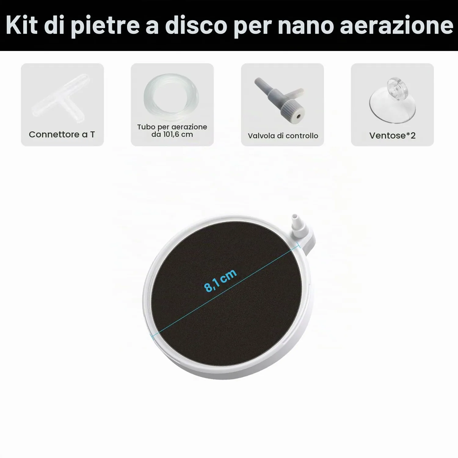 Boxtech Diffusore Nano Aria 80 mm Kit Tubo Valvola