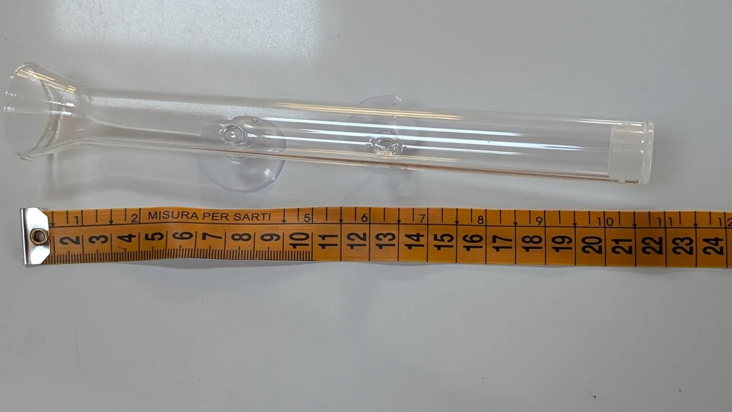 Pawfly tubo alimentazione pesci vetro 20 cm con ciotola