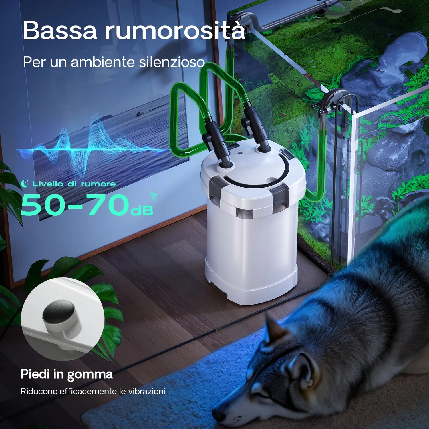 SunSun HW-504A Filtro Esterno Acquario 800 l/h 15W 4 Stadi 400 L