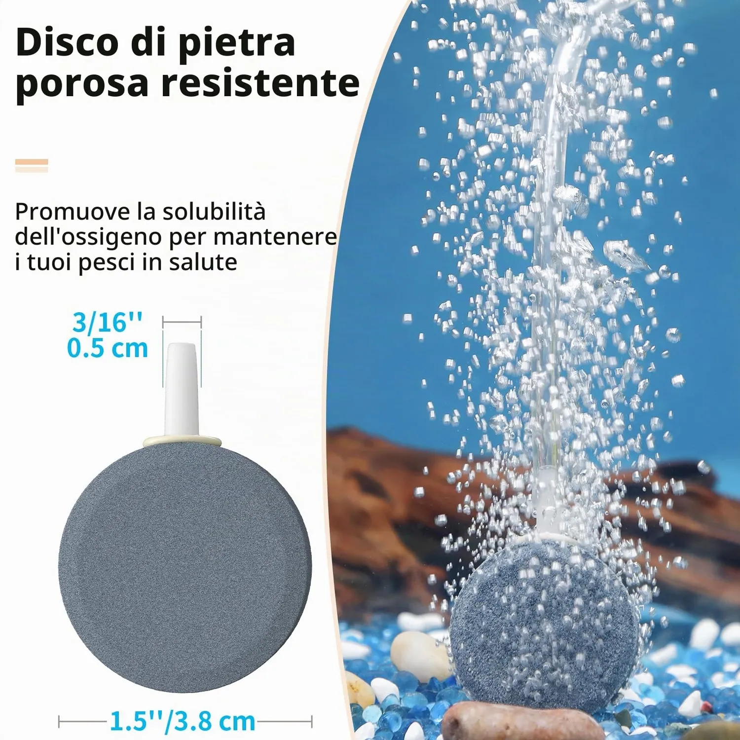 Pawfly tubo aria acquario trasparente 2 m kit aerazione