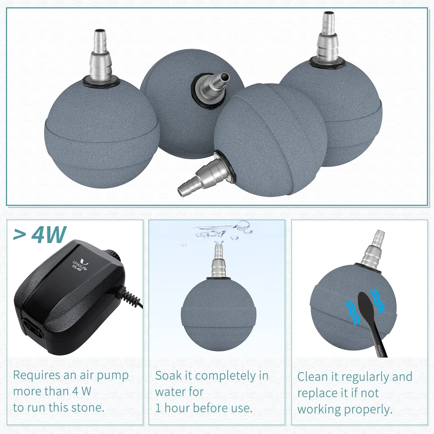 Pawfly Pietra Aria Sfera 5 cm 2 Pezzi Ossigenatore