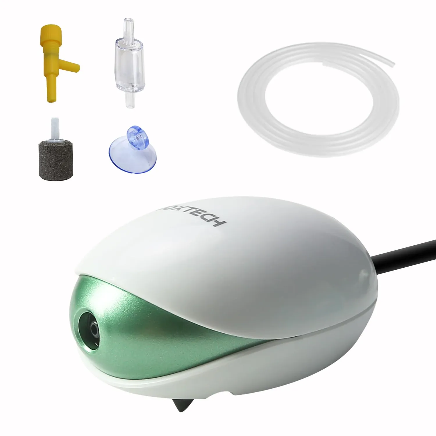 boxtech Pompa Aria Acquario 2,5W Doppia Uscita Kit Completo