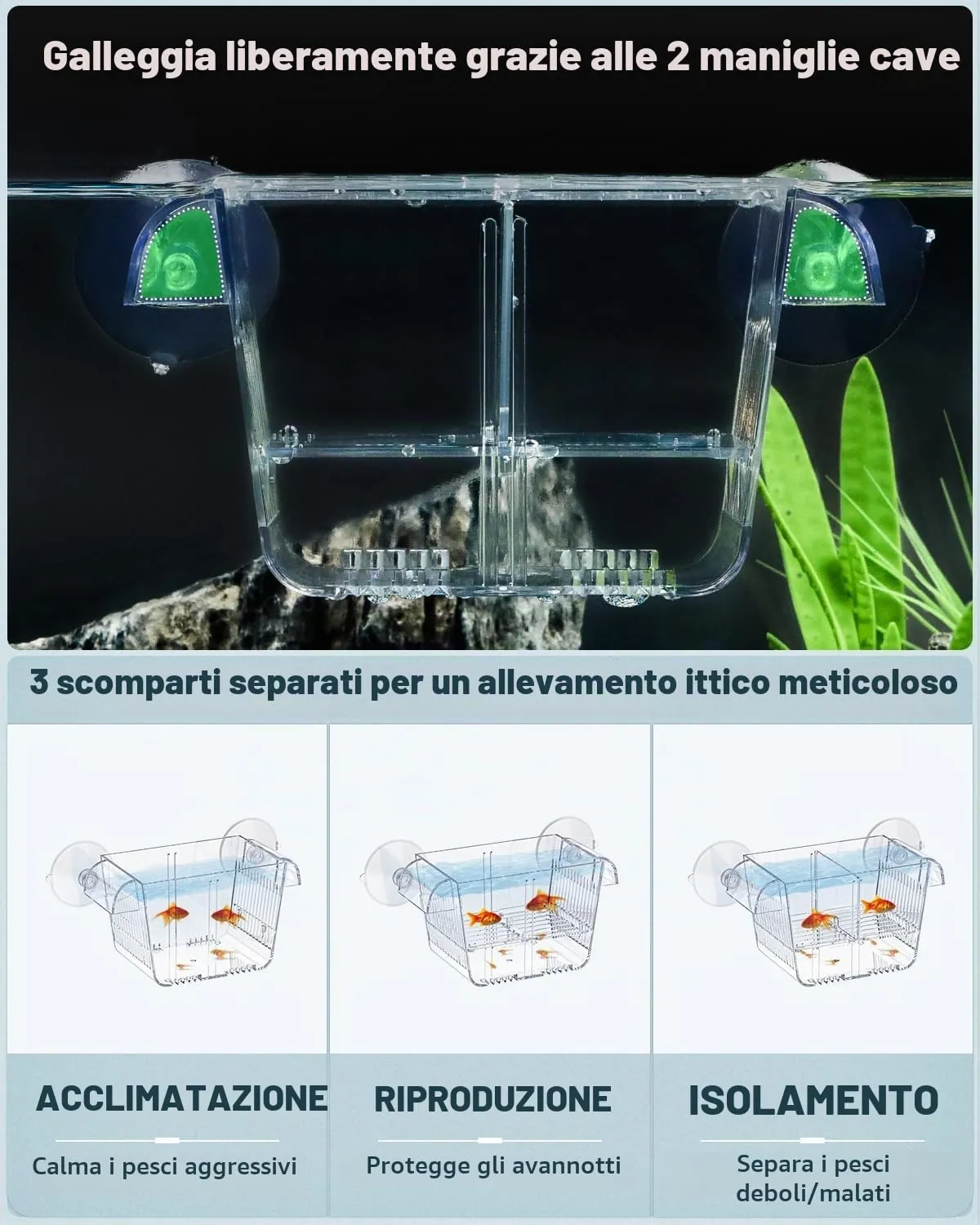 Pawfly Scatola Allevamento Pesci S 8,4 cm Acrilico Galleggiante