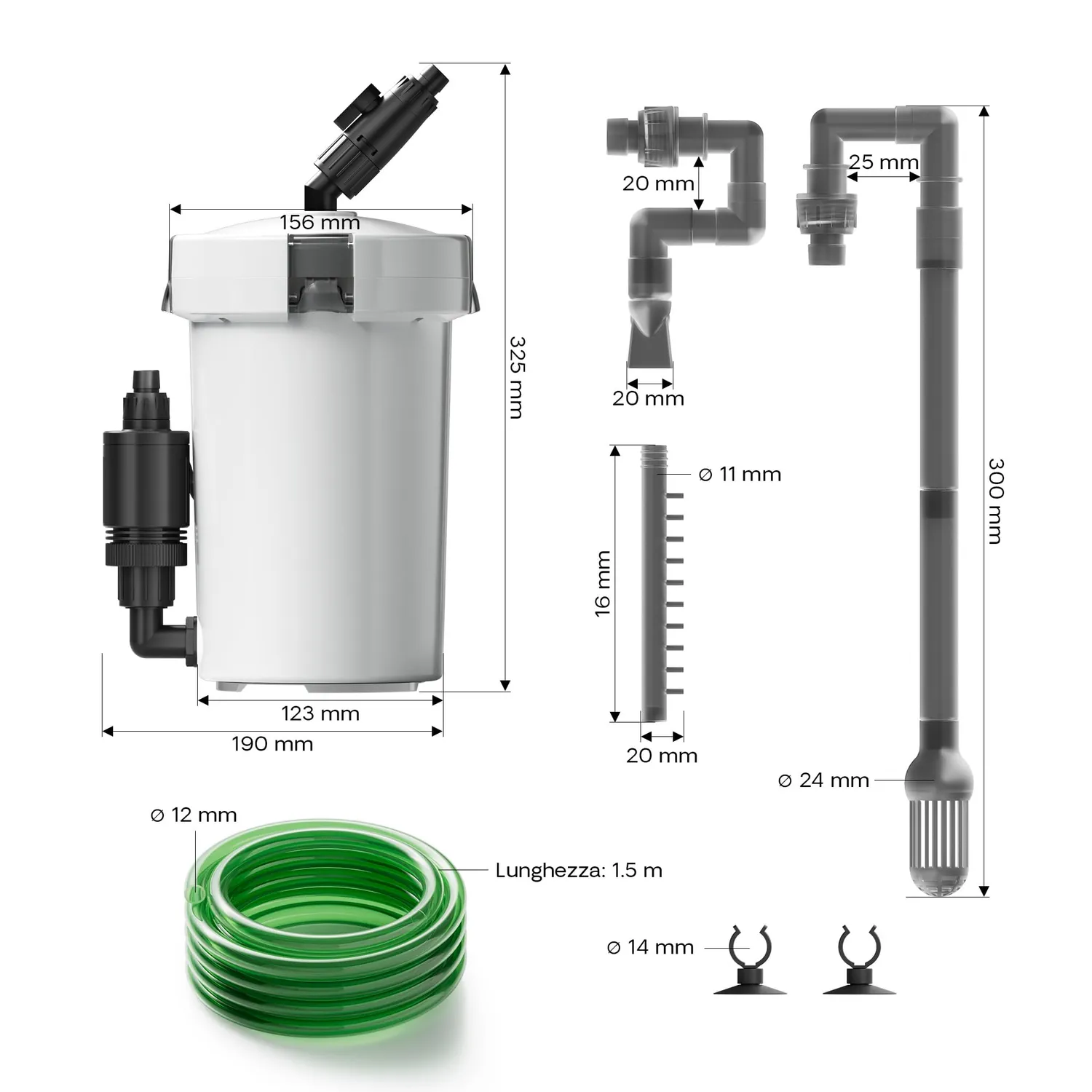 SunSun HW-603B Filtro Esterno Acquario 400 l/h 6W fino a 120 L