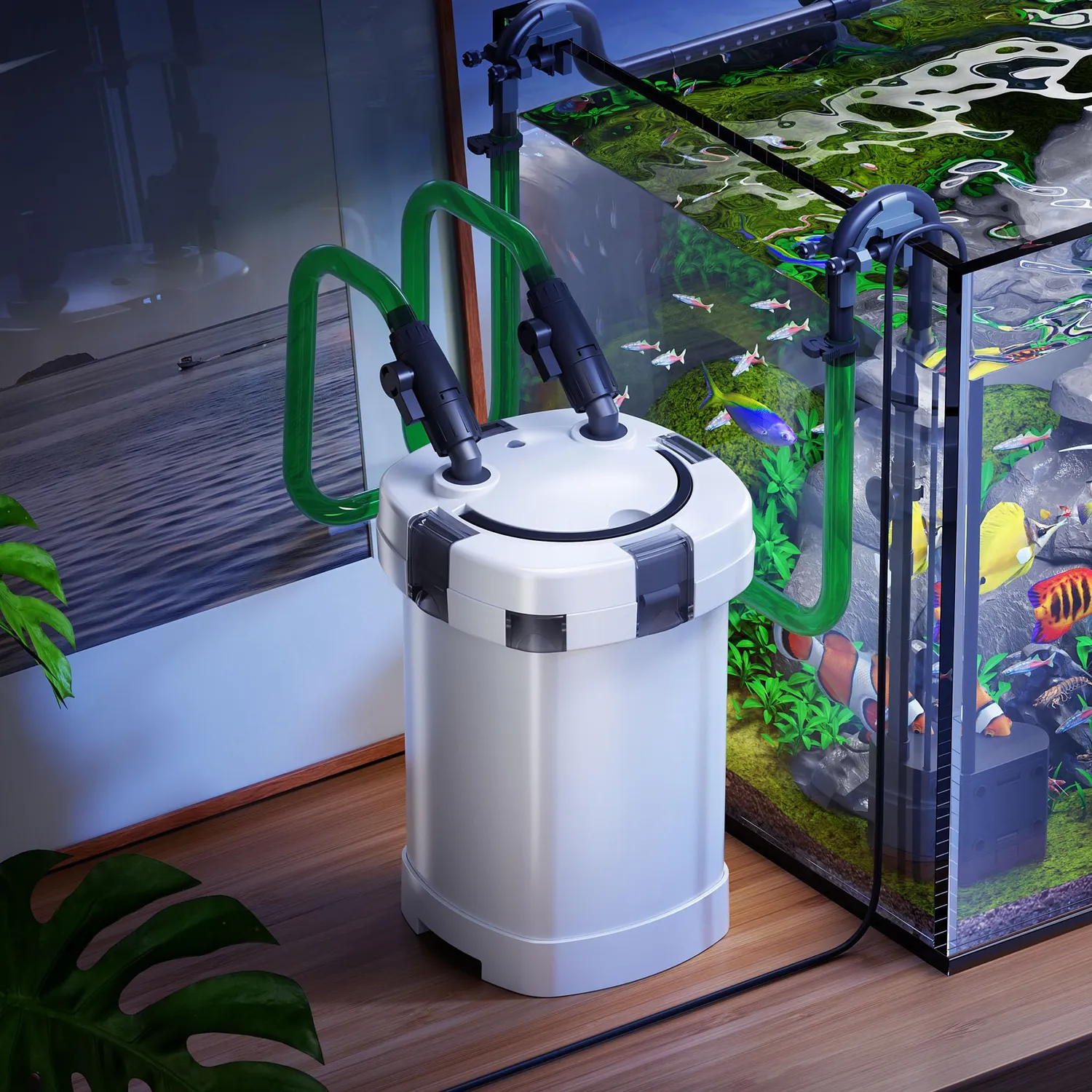 SunSun HW-504A Filtro Esterno Acquario 800 l/h 15W 4 Stadi 400 L