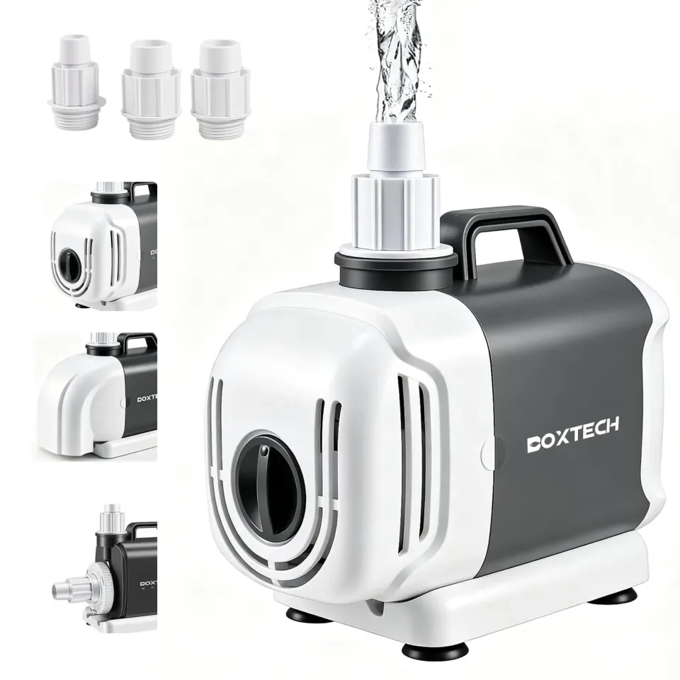 boxtech Pompa laghetto acquario 55W 3500 L/h flusso reg.