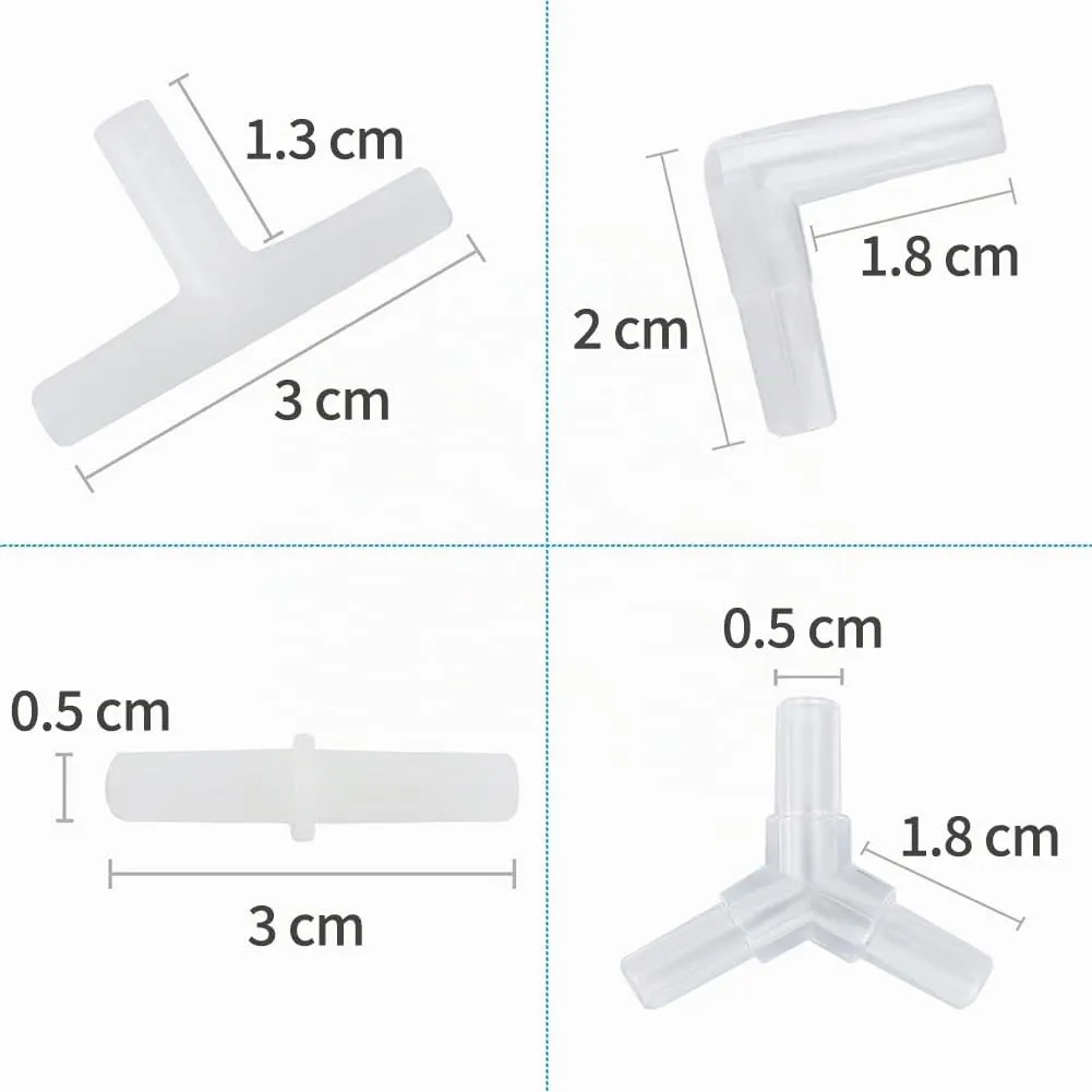 Pawfly Raccordi Aria 4 Tipi 40 Pezzi per Tubi Acquario