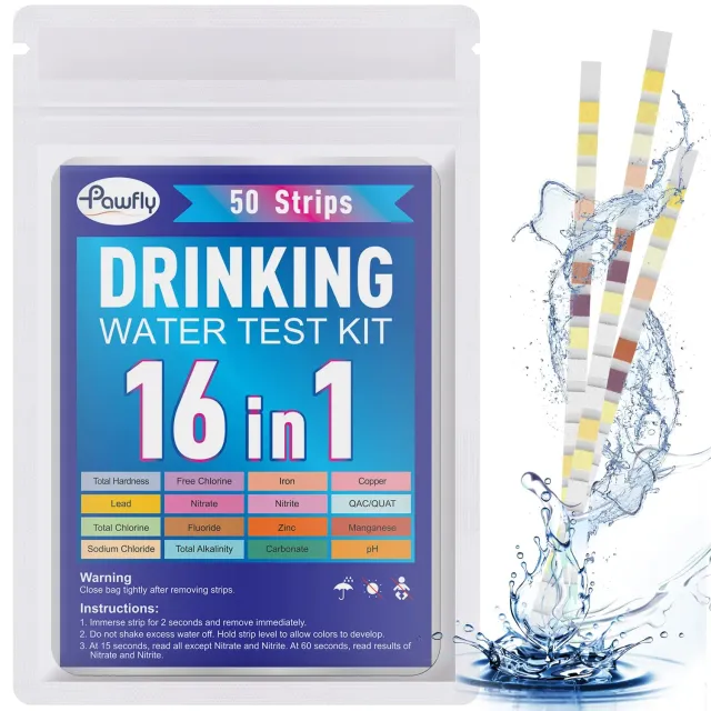 Pawfly Strisce Test Acqua 16 in 1 da 50 Pezzi