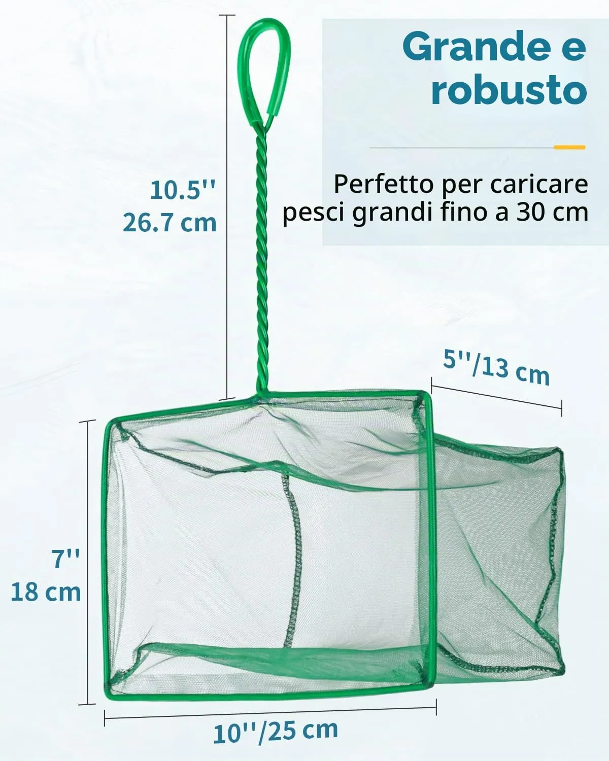Pawfly rete acquario maglia fine 25 cm verde