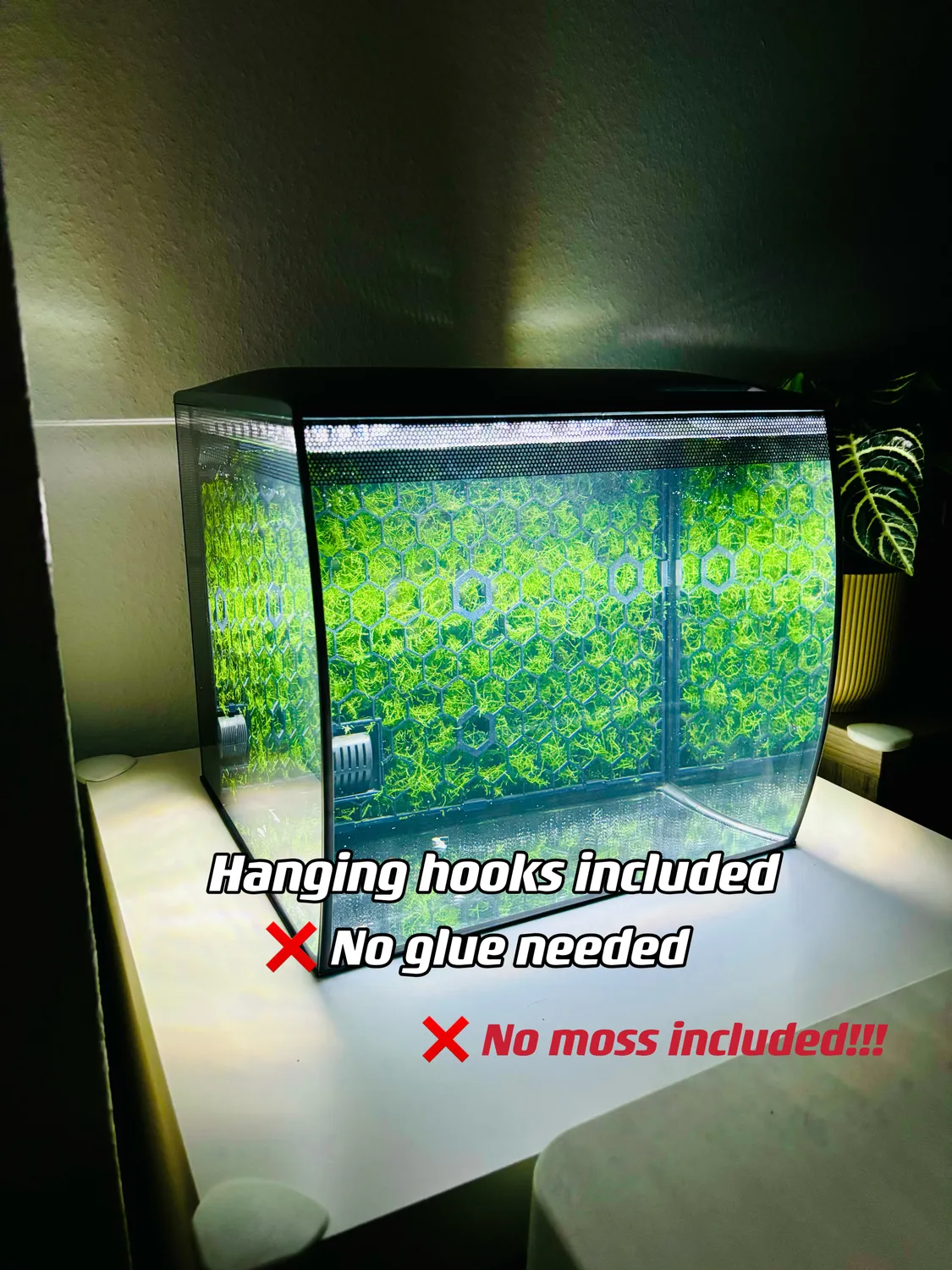 Moby Lab Parete Muschio Fluval Flex 57L Nera Rete 379mm