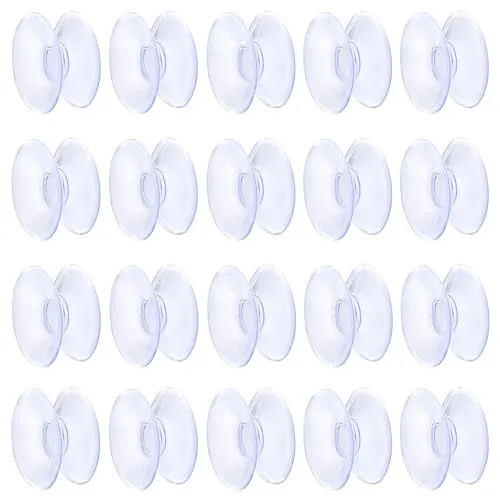 Pawfly Ventose Bifacciali 2 cm PVC 20 Pezzi Trasparenti