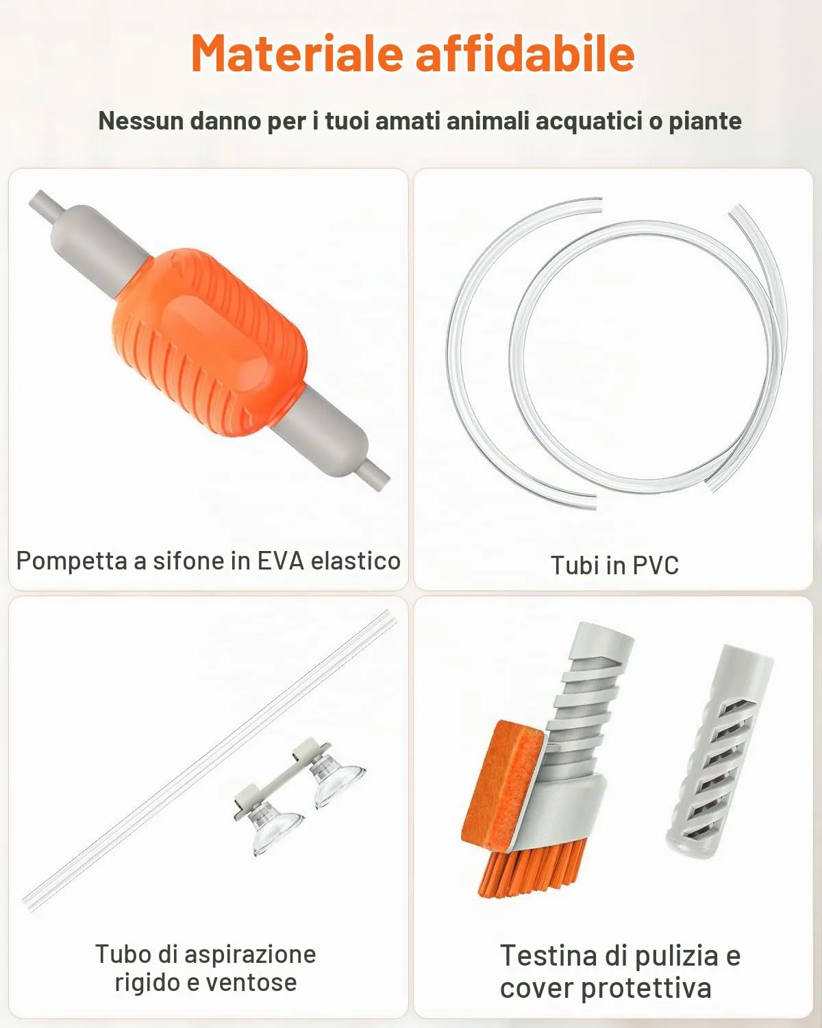 Pawfly kit sifone acquario pulitore ghiaia fino a 38L manuale