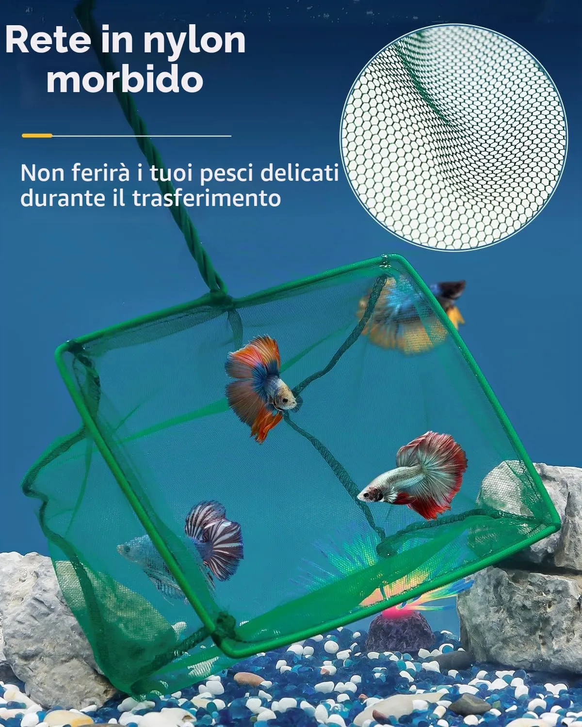 Pawfly rete acquario maglia fine 25 cm verde