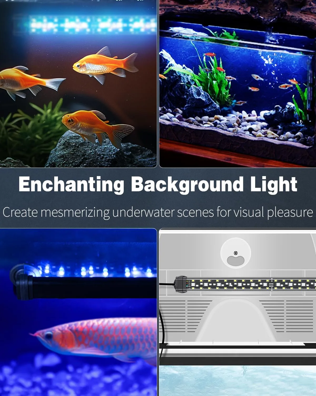 Pawfly Luce LED Acquario 30 cm 24/7 Spettro Completo