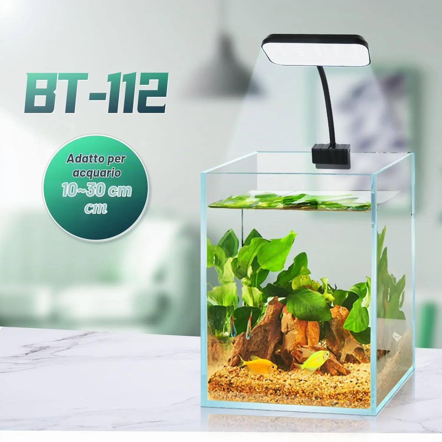 boxtech Lampada LED Acquario 8W Spettro Completo Clip