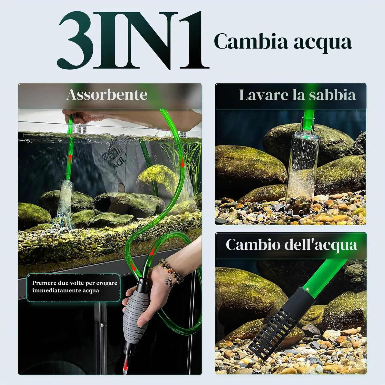 Boxtech Kit Sifone Cambio Acqua Acquario con Campana Ghiaia