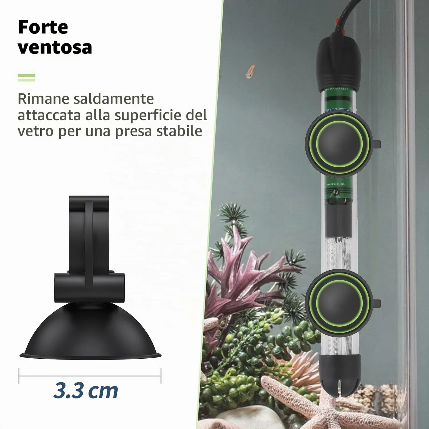 Pawfly ventose riscaldatore acquario clip 2,4 cm 12 pezzi