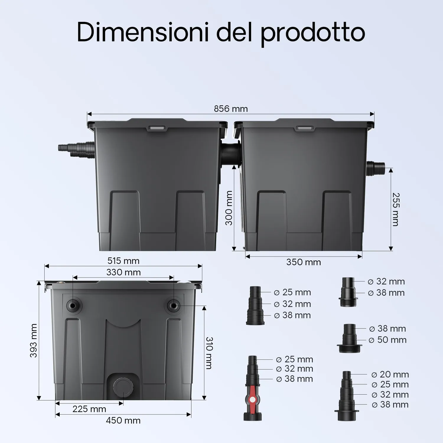 SunSun CBF-350B set filtro laghetto pompa 8000 UVC 24W 60000L