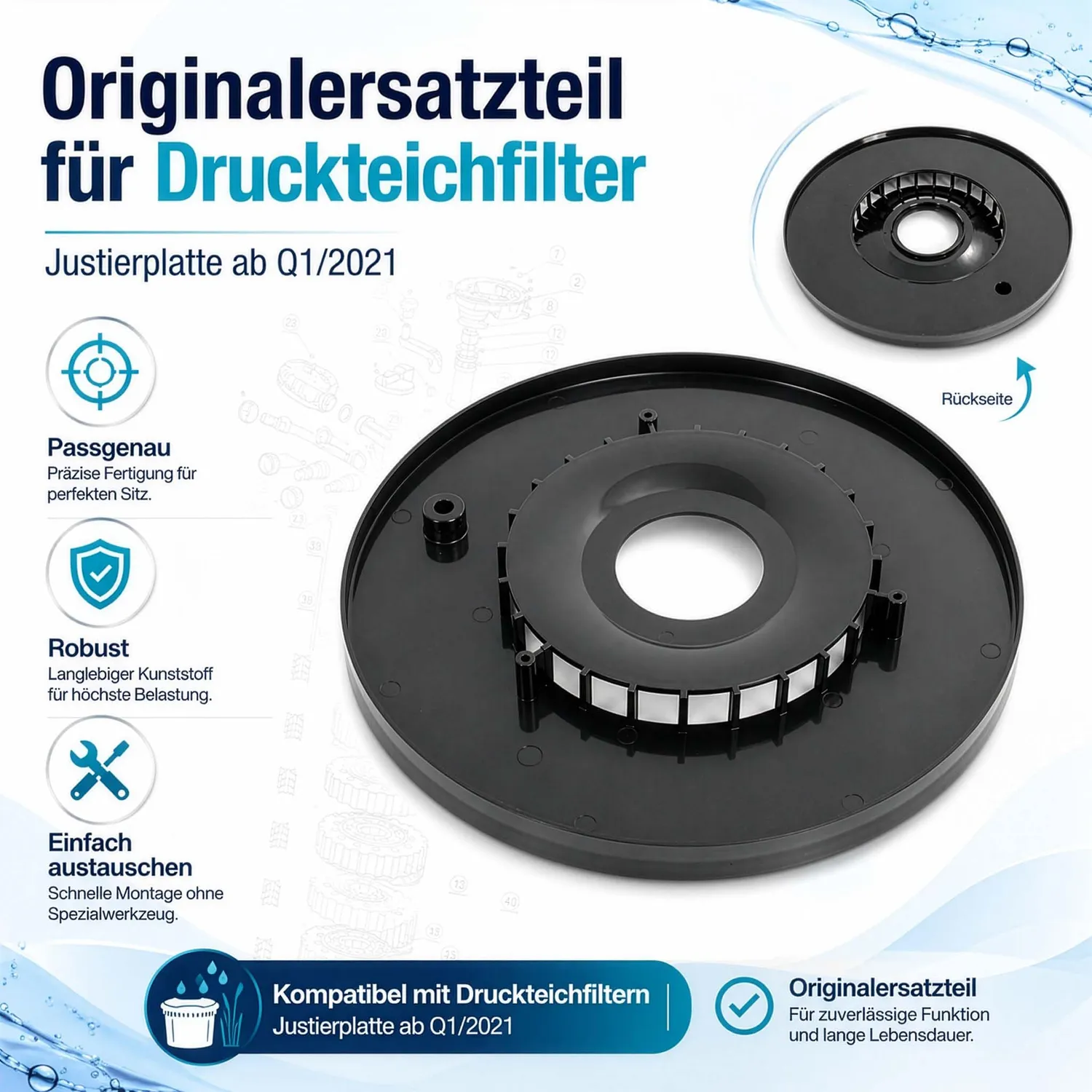 SunSun CPF-15000 piastra regolazione ricambio filtro Ø 294 mm