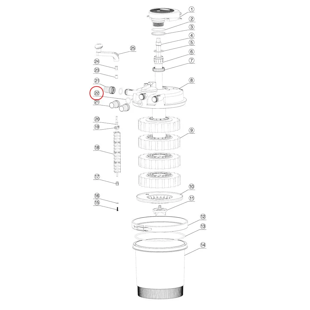 SunSun CPF-2500 o-ring 5 guarnizione ricambio nera