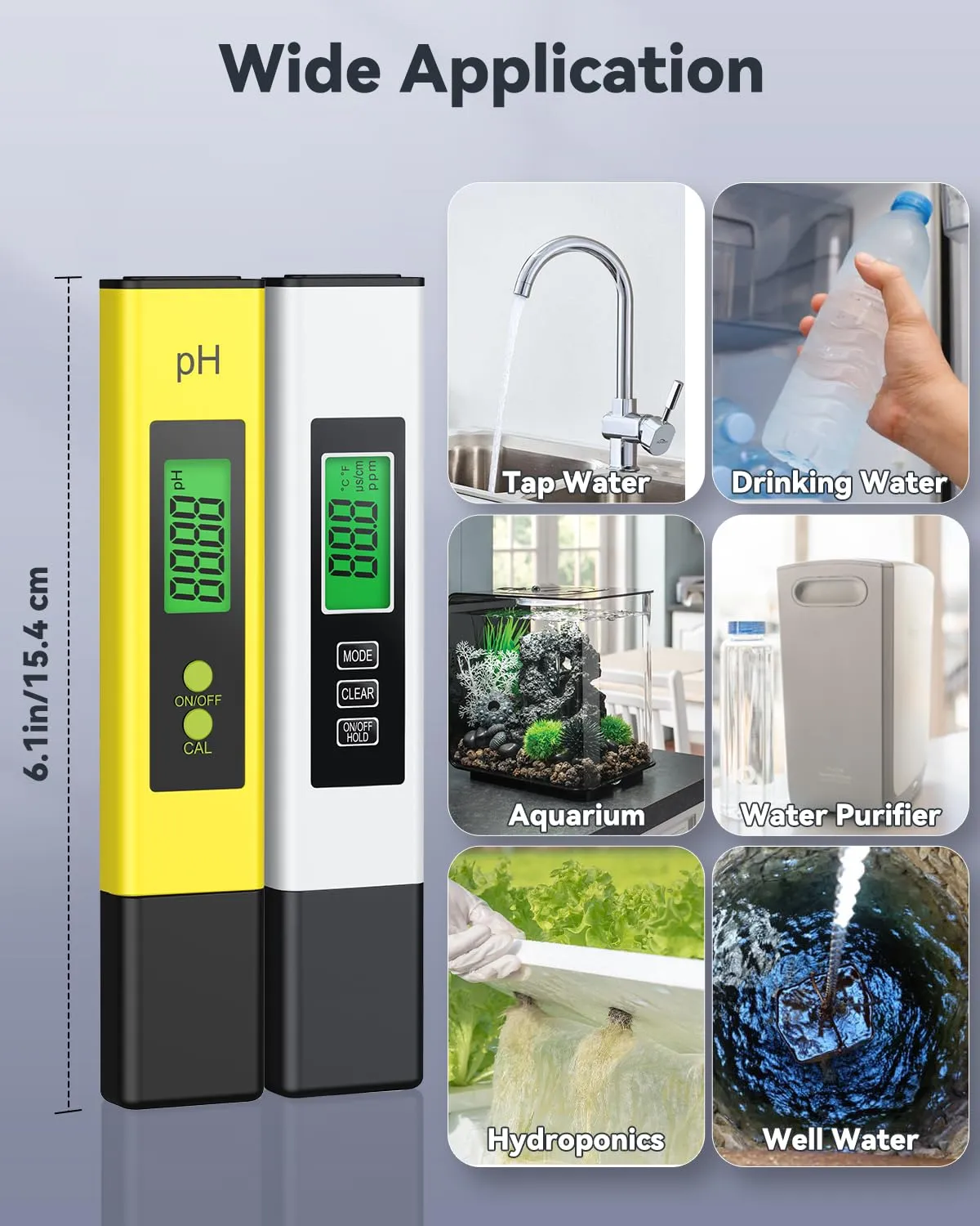 Pawfly Set Tester pH e TDS Misuratore Acqua pH EC Vasca