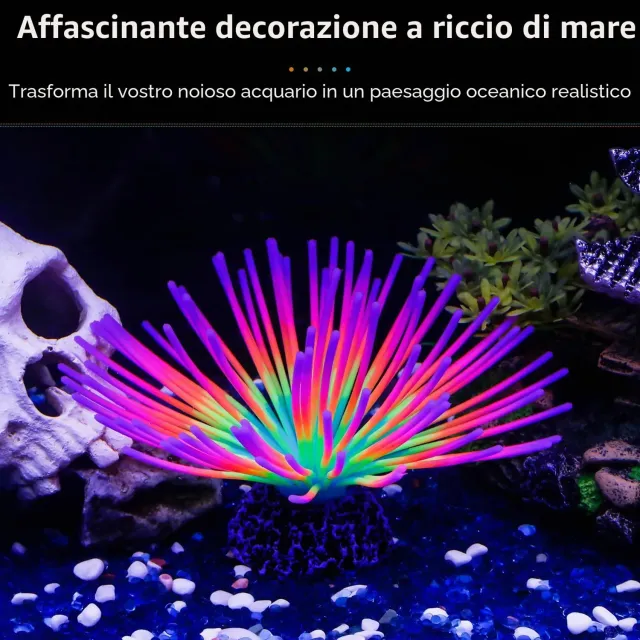 Pawfly Riccio di Mare Arcobaleno decorazione acquario silicone