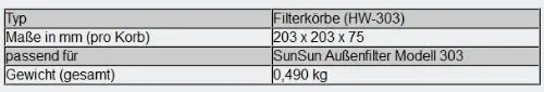 SunSun HW-303 cestini interni ricambio filtro esterno acquario fino 600 l