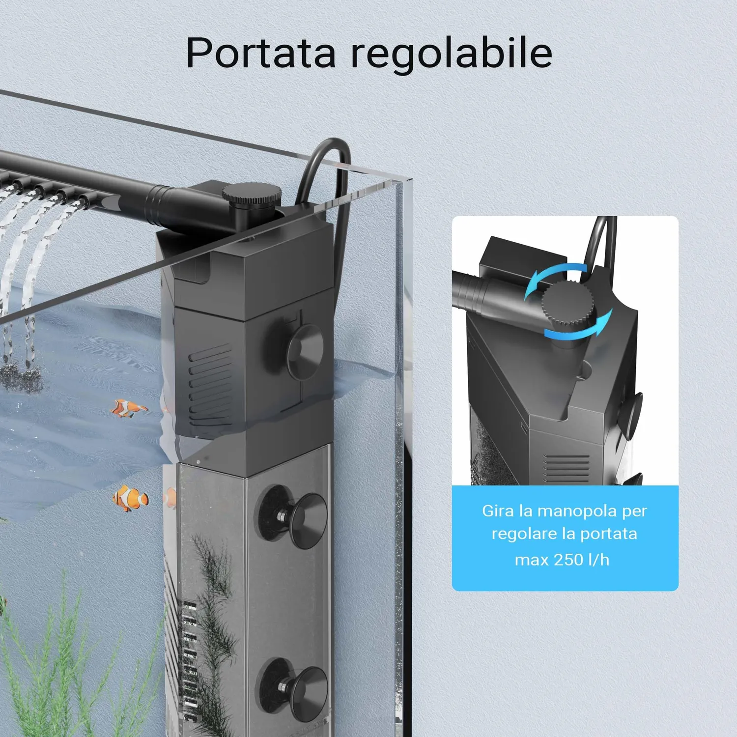 SunSun JP-092 Filtro Interno Acquario 250 l/h 3W fino a 40 L