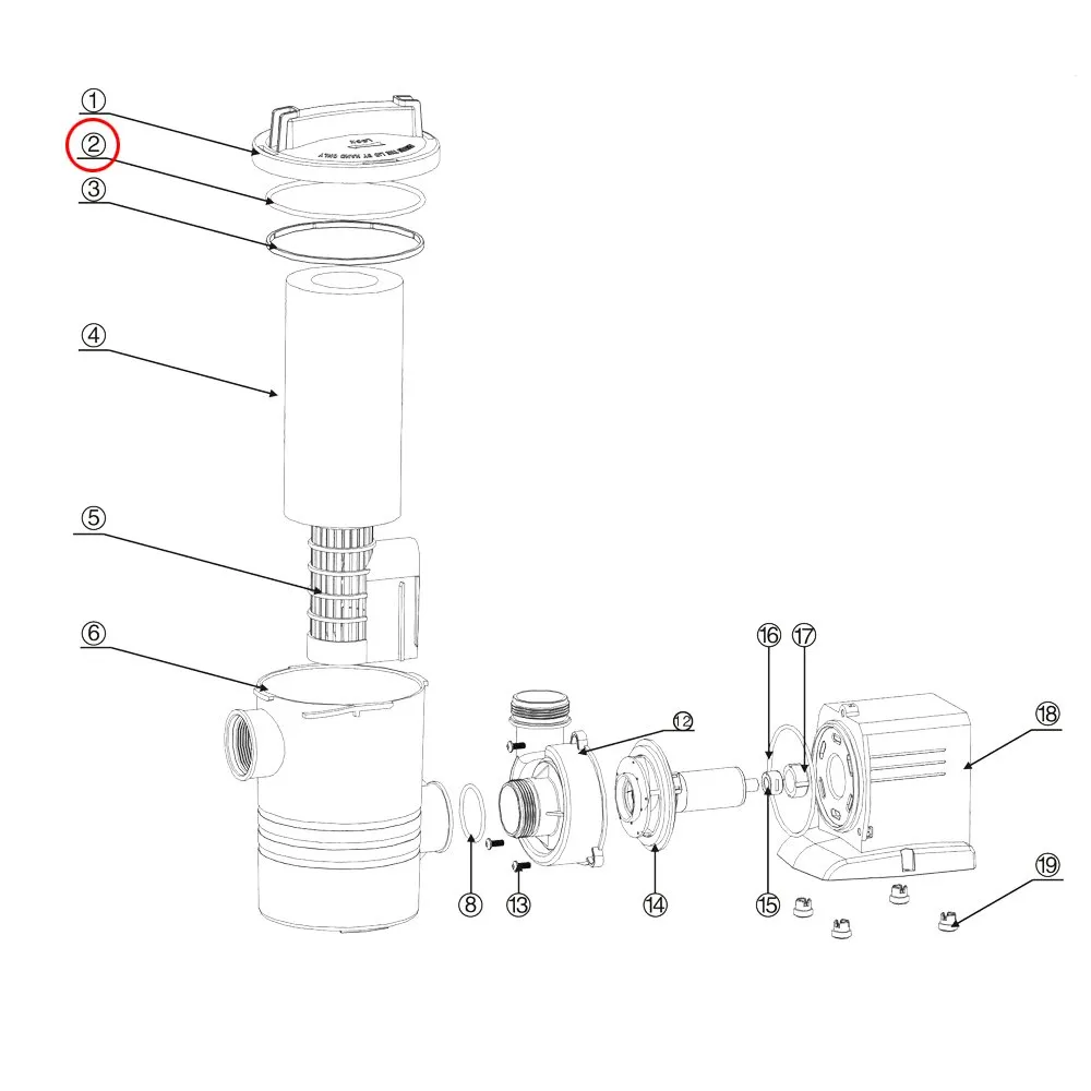 SunSun CPP-10000F O-Ring 1 ricambio pompa bianco