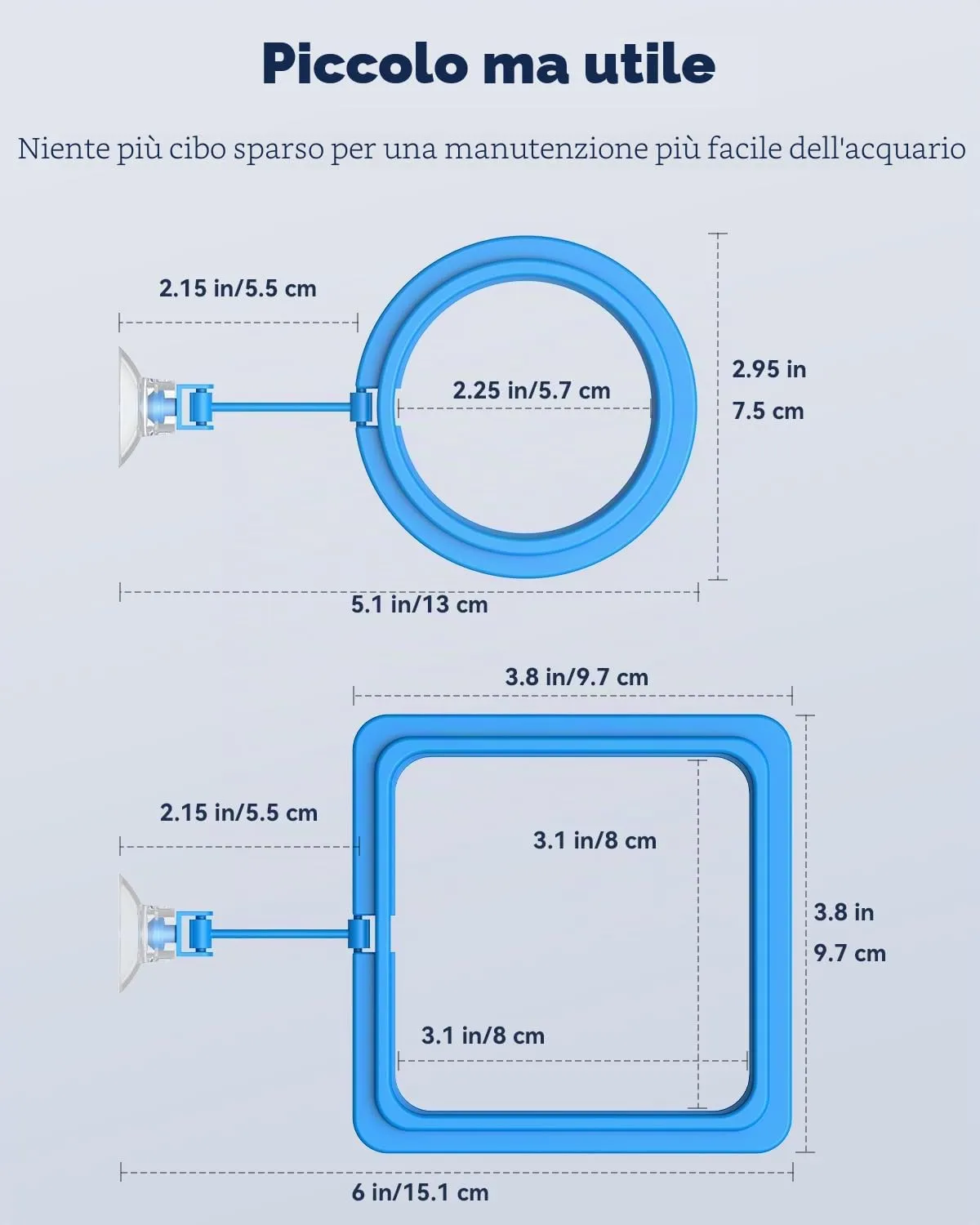 Pawfly Anello Alimentazione Pesci 2 Pezzi Rotondo Quadro
