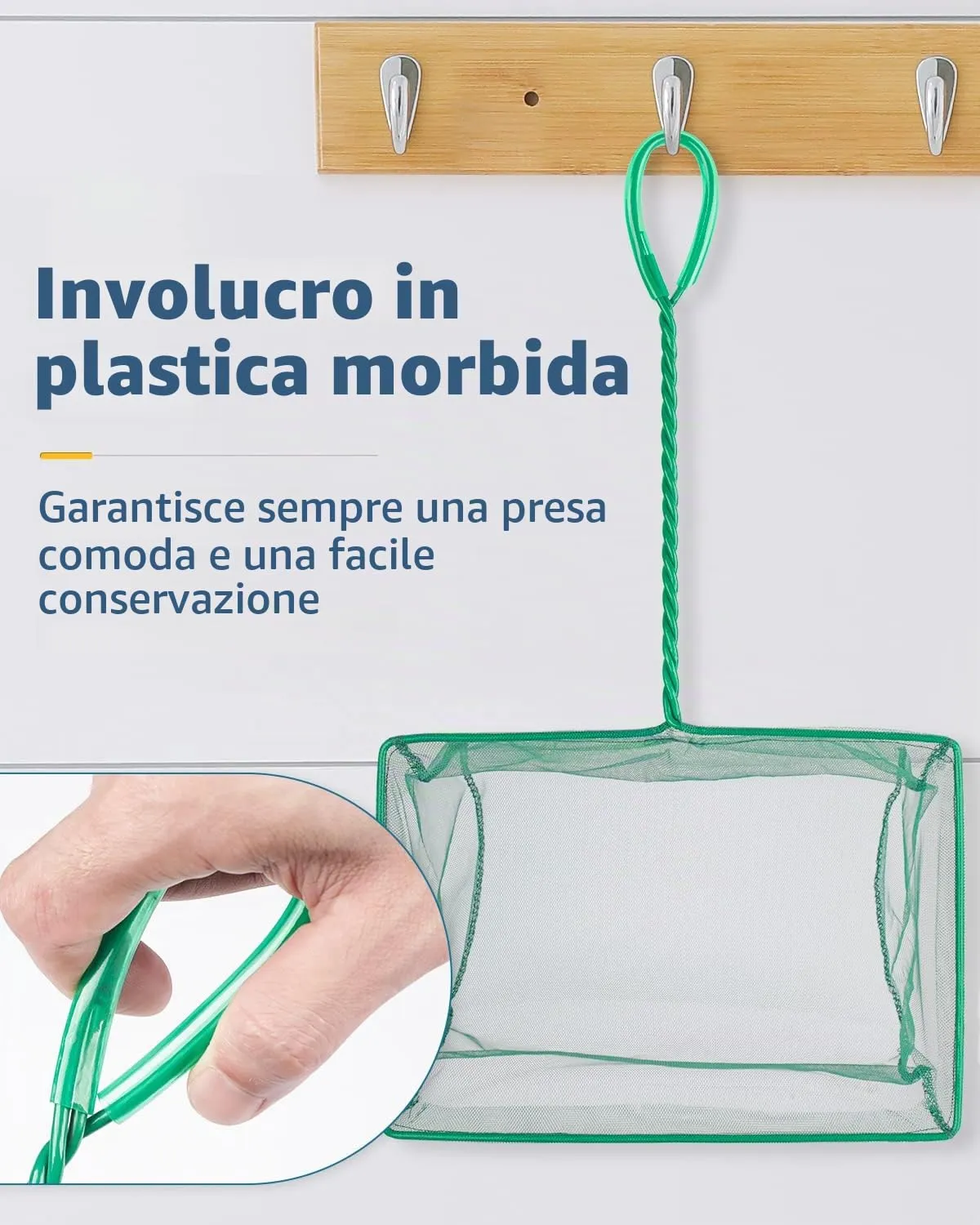 Pawfly rete acquario maglia fine 25 cm verde