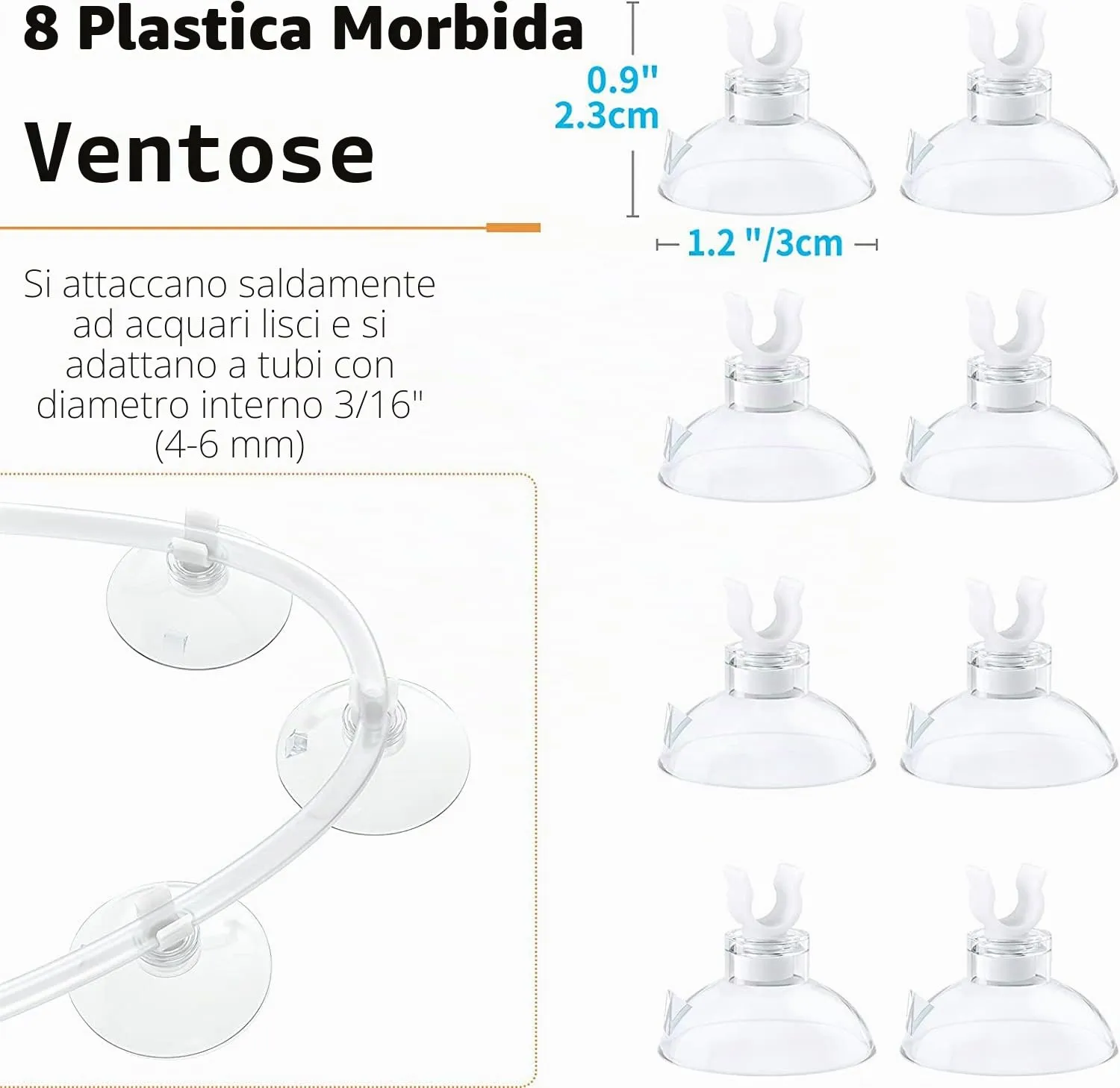 Pawfly Tubo Aria Acquario 7,5 m Kit Bianco Accessori