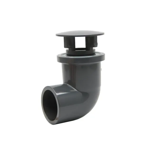 Aquariatech Raccorderia Gomito Scarico con Griglia PVC Ø25 Grigio