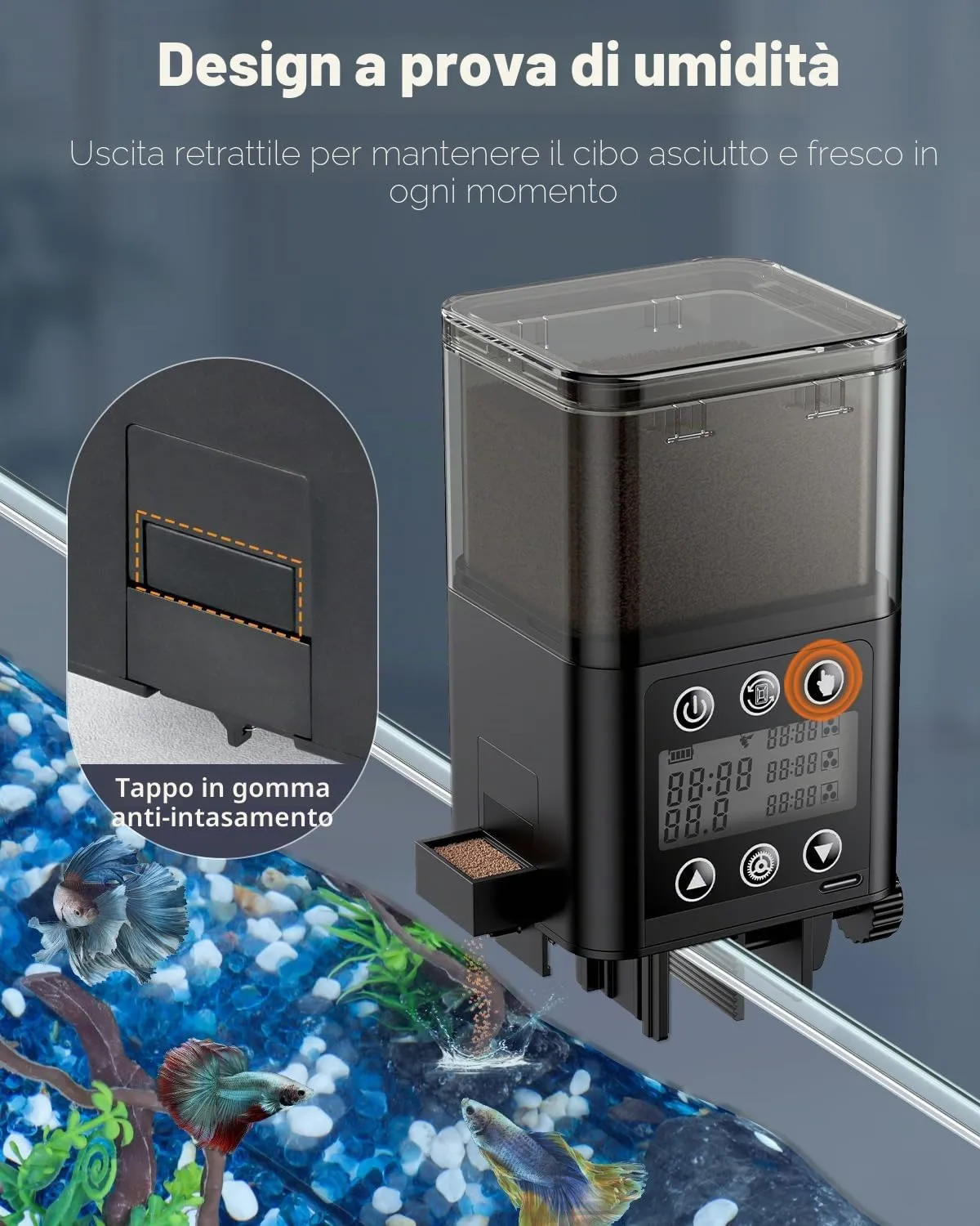 Pawfly mangiatoia automatica pesci ricaricabile 320 ml