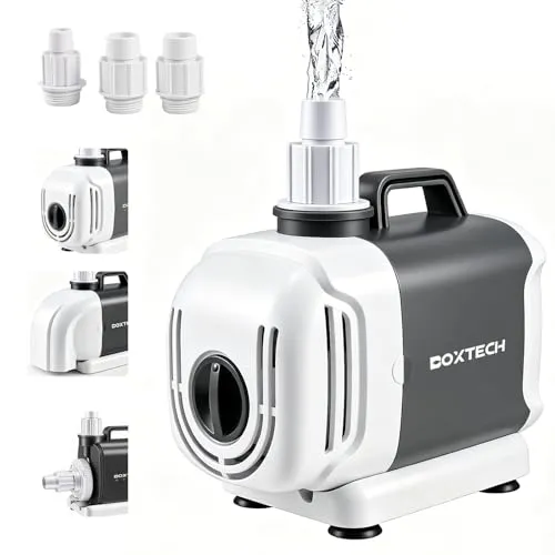boxtech Pompa laghetto acquario 55W 3500 L/h flusso reg.