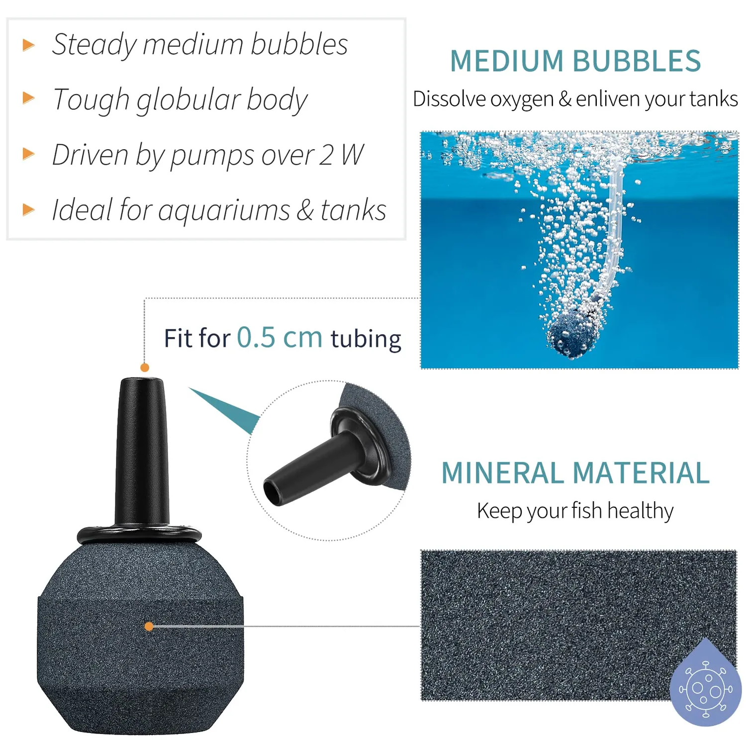 Pawfly ASR-020 Pietre Porose 2 cm 10 Pezzi per Nano Acquari