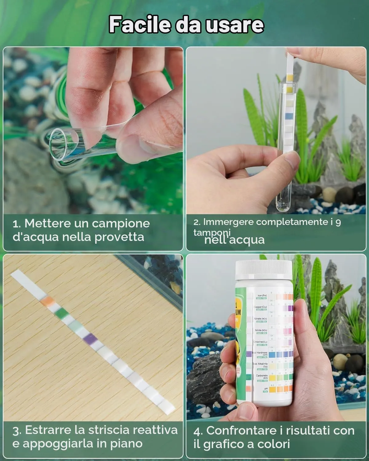Pawfly Test 9 in 1 strisce test acquario 100 pz 9 parametri