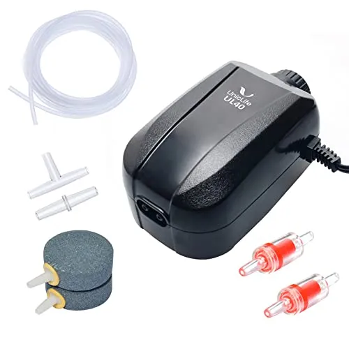 Pawfly Aeratore acquario 4 l/min doppia uscita regolabile kit