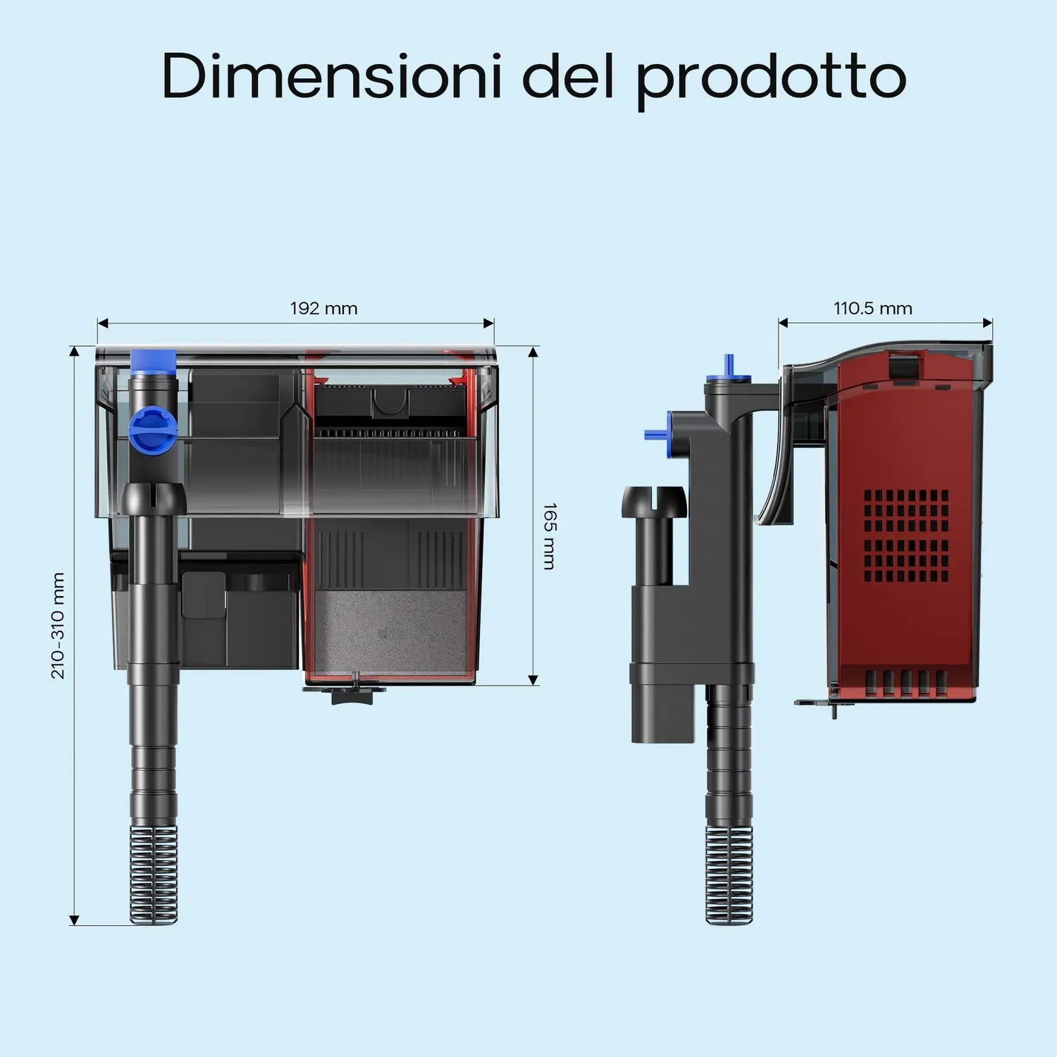 SunSun CBG-500 filtro a zainetto 500 l/h con UV 5W