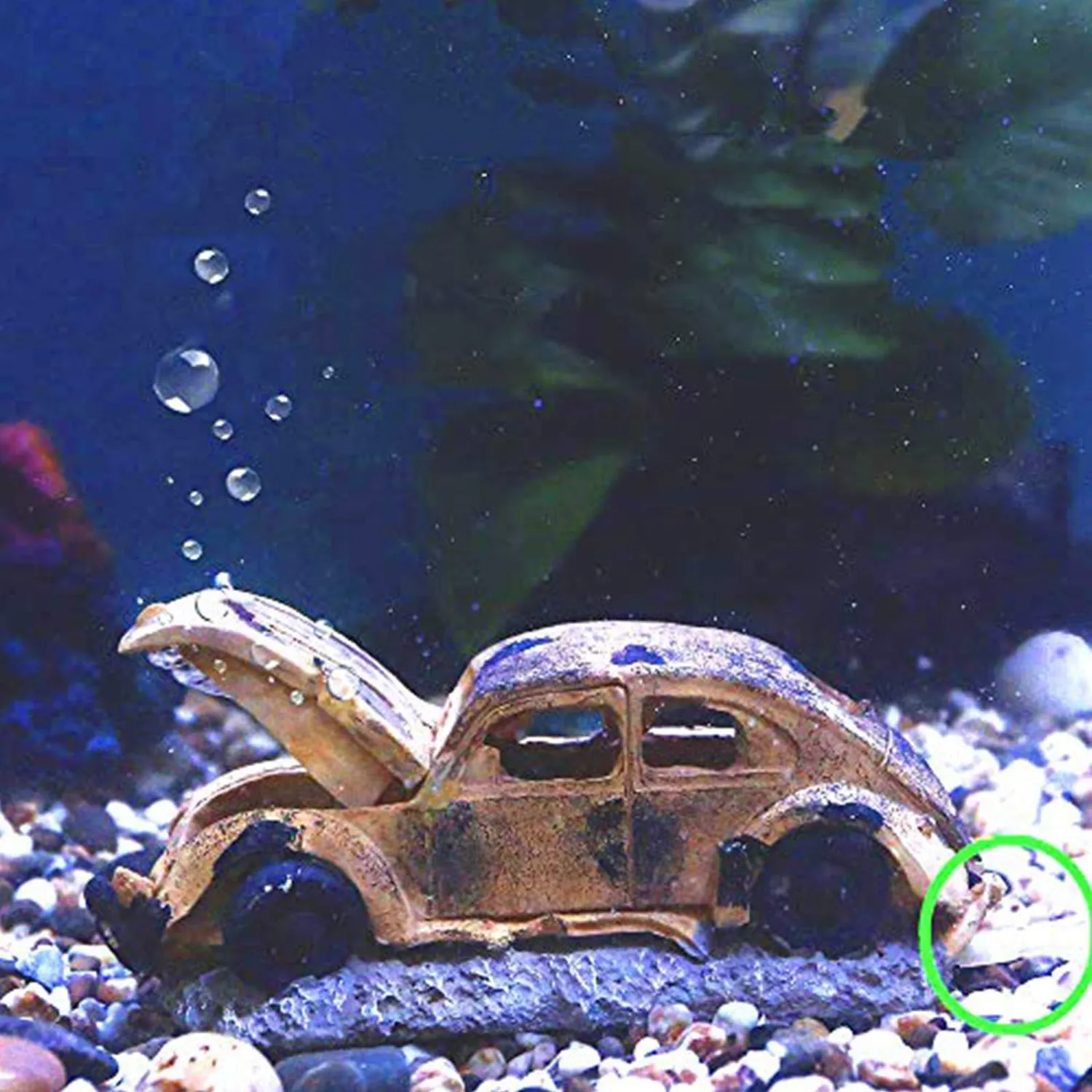 boxtech auto relitto decorazione acquario resina 16 cm