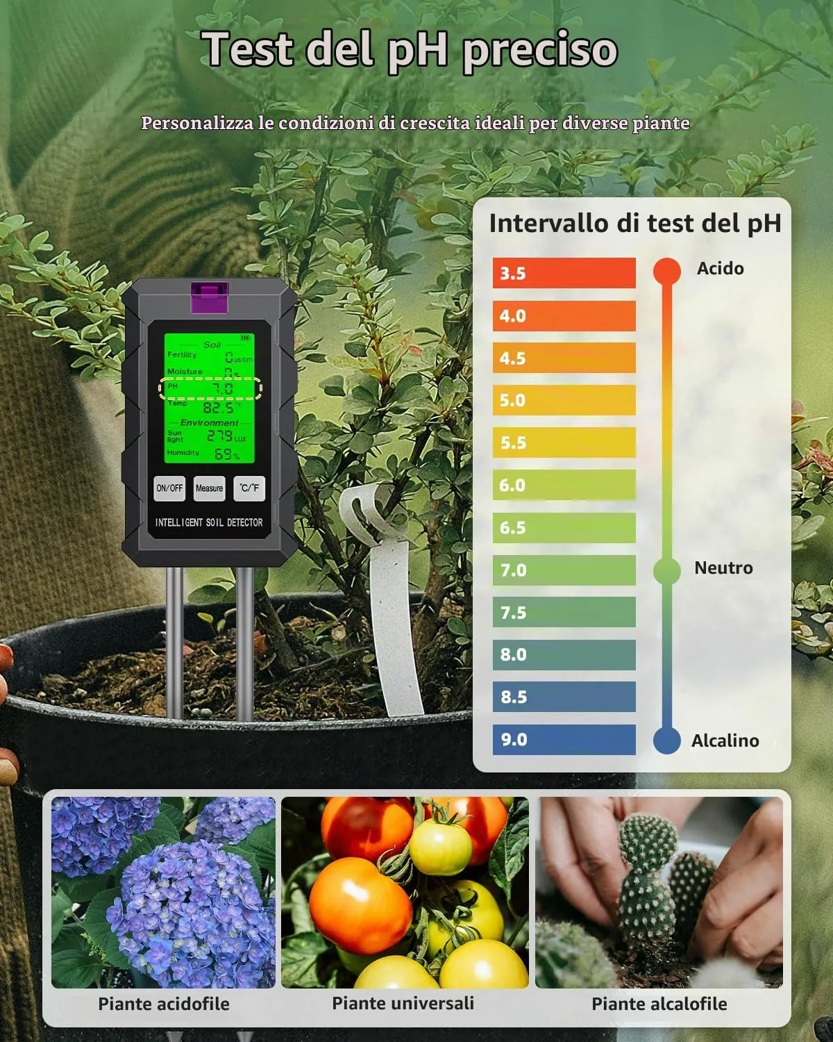 Pawfly Tester Terreno 6 in 1 Digitale con pH