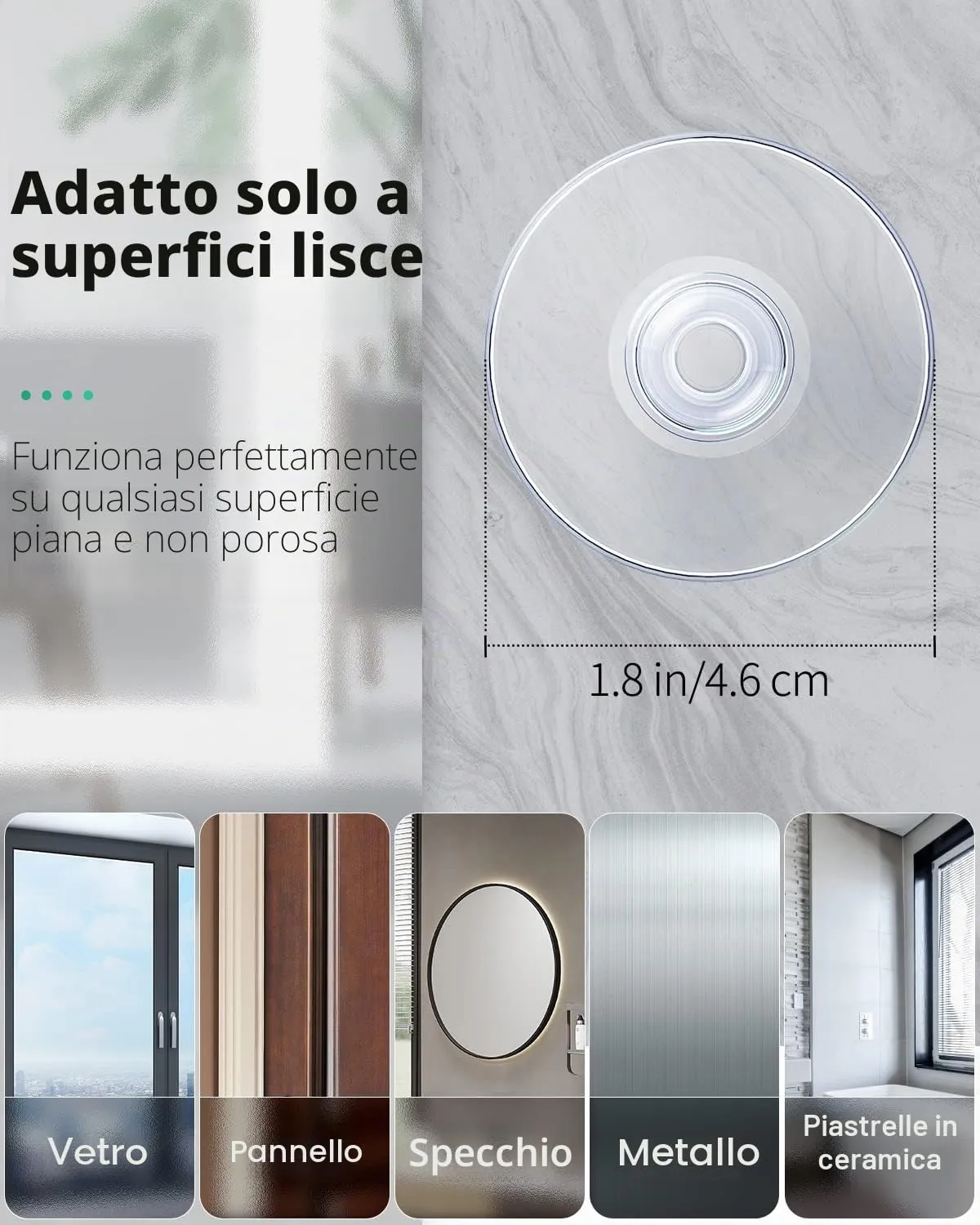 Pawfly Ventose Trasparenti 4,5 cm 10 Pezzi Multiuso
