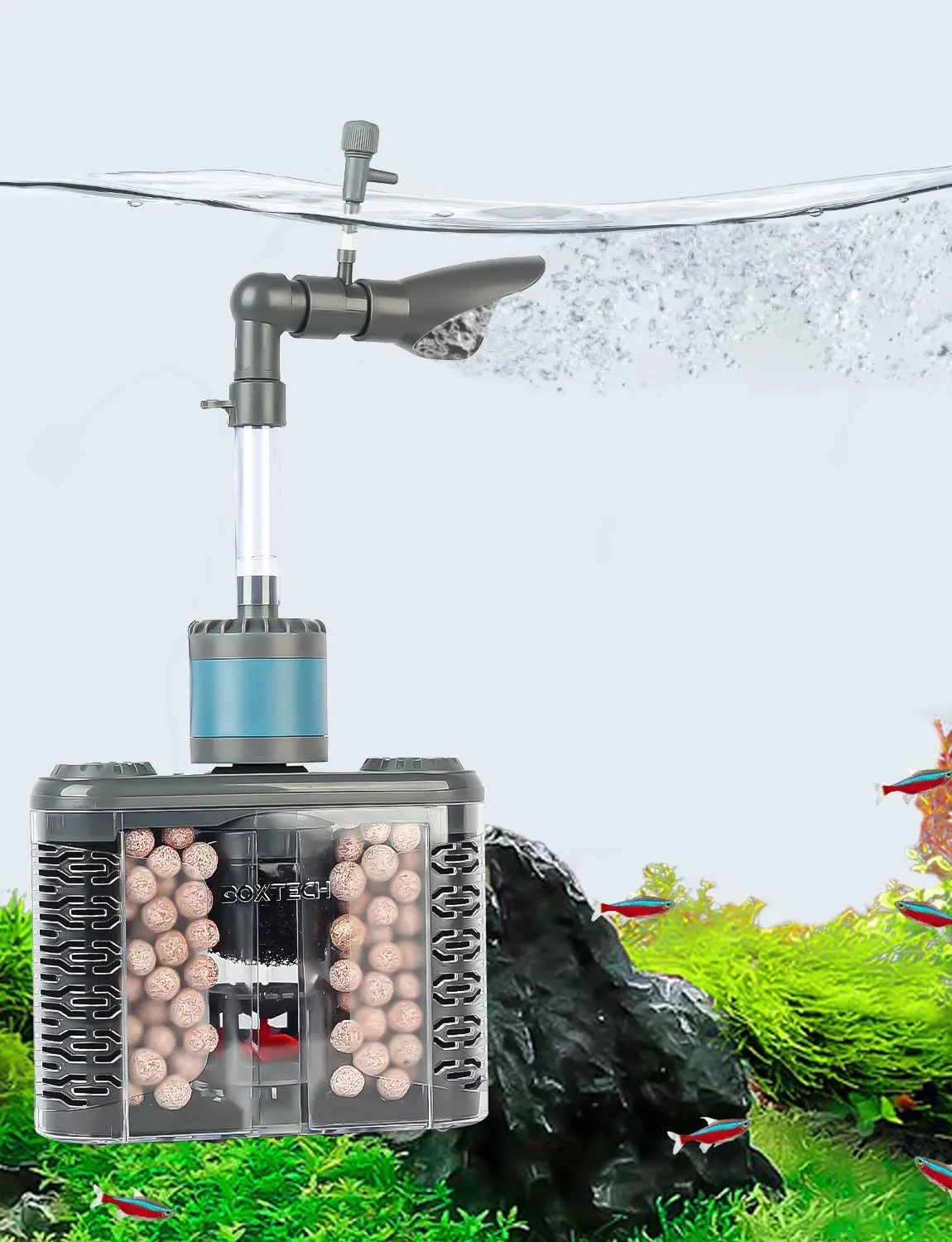 boxtech Filtro Acquario a Pompa Flusso Regolabile