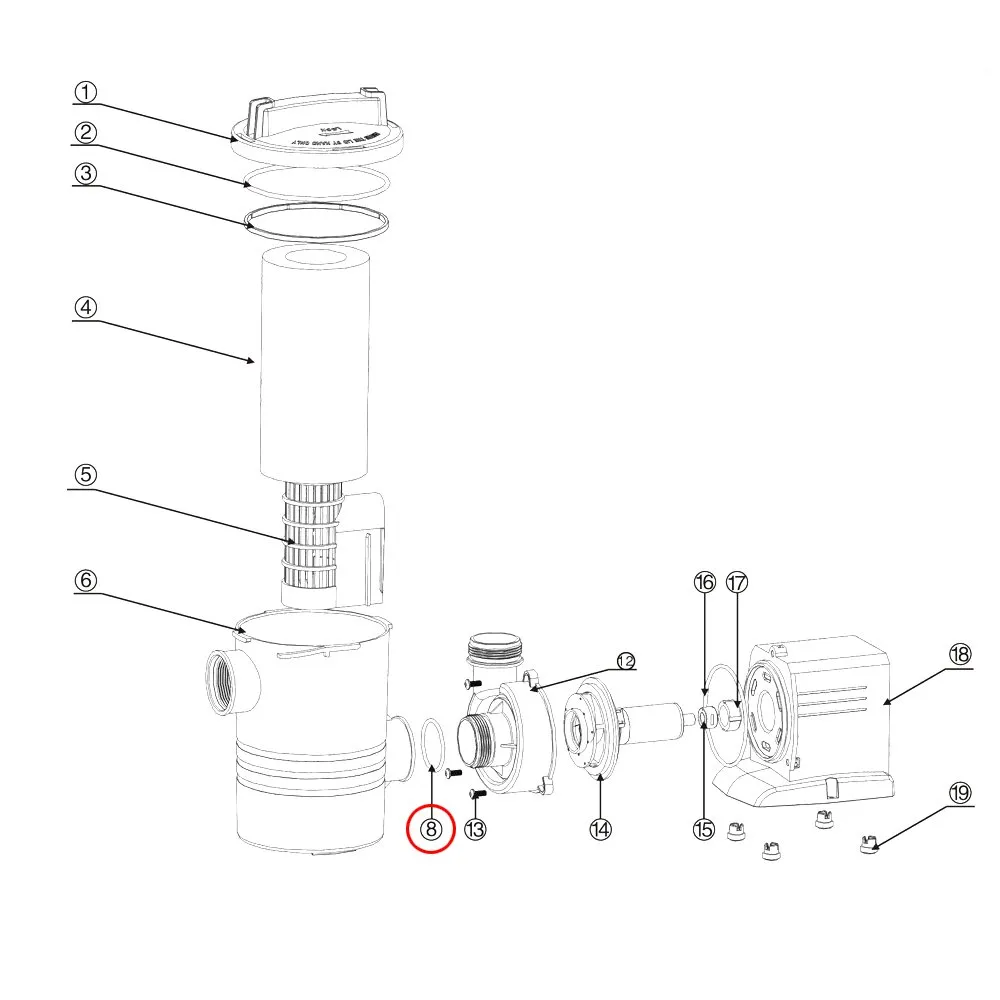 SunSun CPP-10000F O-ring 2 guarnizione pompa ricambio