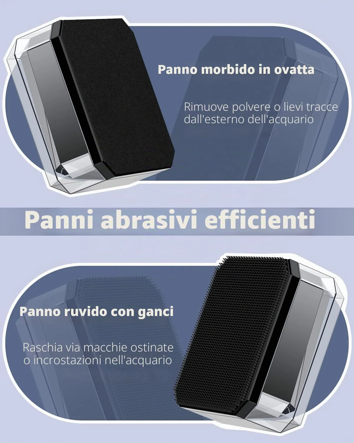 Pawfly Pulitore Magnetico 2,5 cm spazzola vetro 0,5 cm mini
