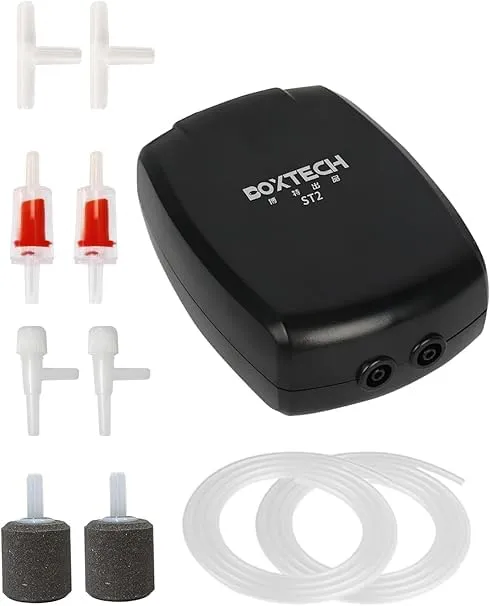 Boxtech aeratore acquario mini kit ossigeno 2 vie completo