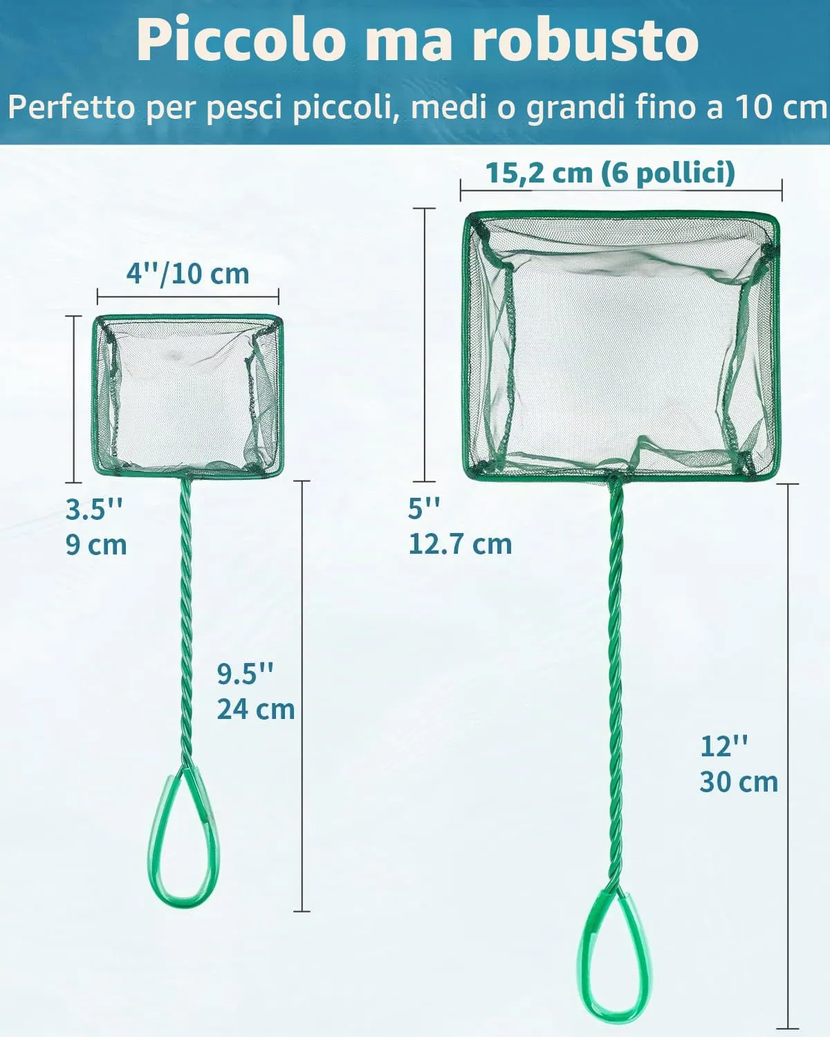 Pawfly Retino Pesci Acquario 10 e 15 cm Maglia Fine