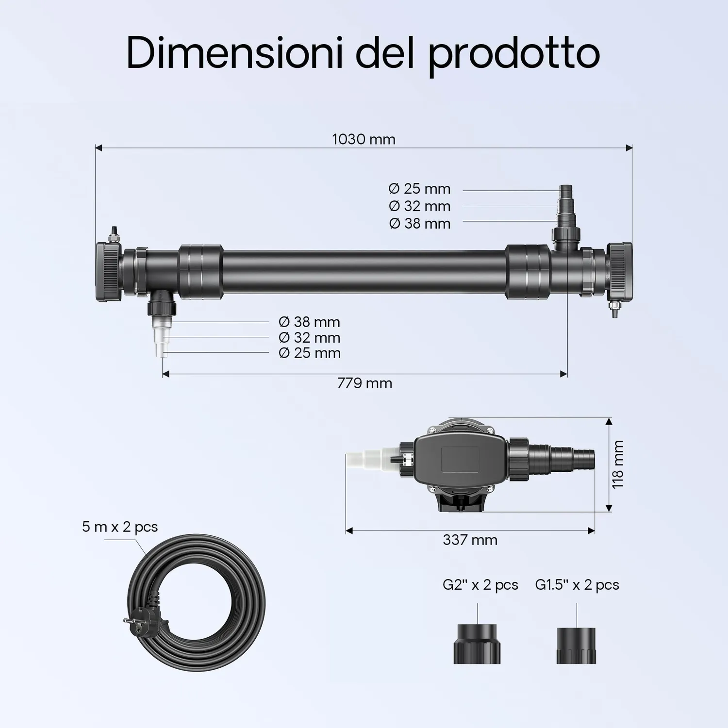 SunSun CBF-350C set filtro laghetto 10000 l/h UVC 72W 90000 l